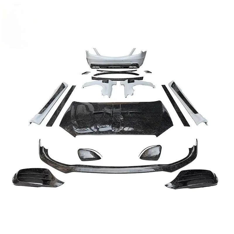 For  S Class W222 Bodykit MSY Style Carbon Fiber Mix Fiberglass Car Bumper Front Fenders  W222.2 S63 Wide Body Kit
