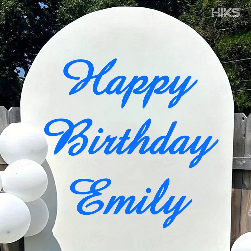 3lines/1Set Custom Happy Birthday Backdrop Stickers Personalized Name Wall Decals Self-adhesive Vinyl for Birthday Party Decor