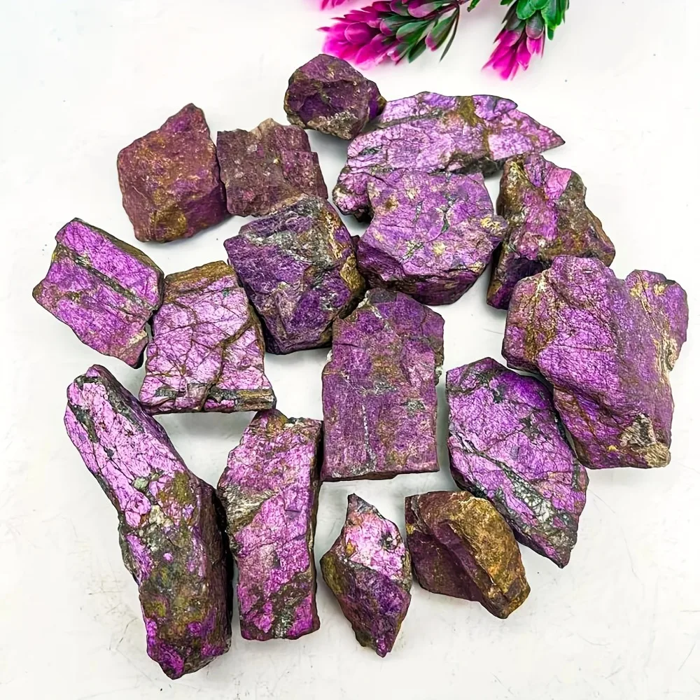 نادر الطبيعية الأرجواني البيريت الحجر الخام الحديد المنغنيز المعادن المتشابكة روك المعدنية السحر عينة الطاقة الكريستال الأرجواني