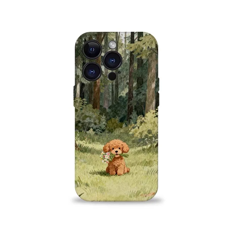 

Yellow Green Bouquet of Puppies Phone Case for IPHONE 17 Air 16E 15PROMAX 14Plus 13 12 MINI 11 PRO 16Plus XR Acrylic Phone Cover