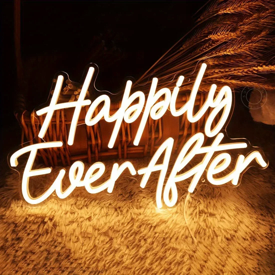 Happily Ever After Neon Sign Light Signs for Wedding Bridal Shower USB Neon Light Up Signs for Engagement Bachelorette Party