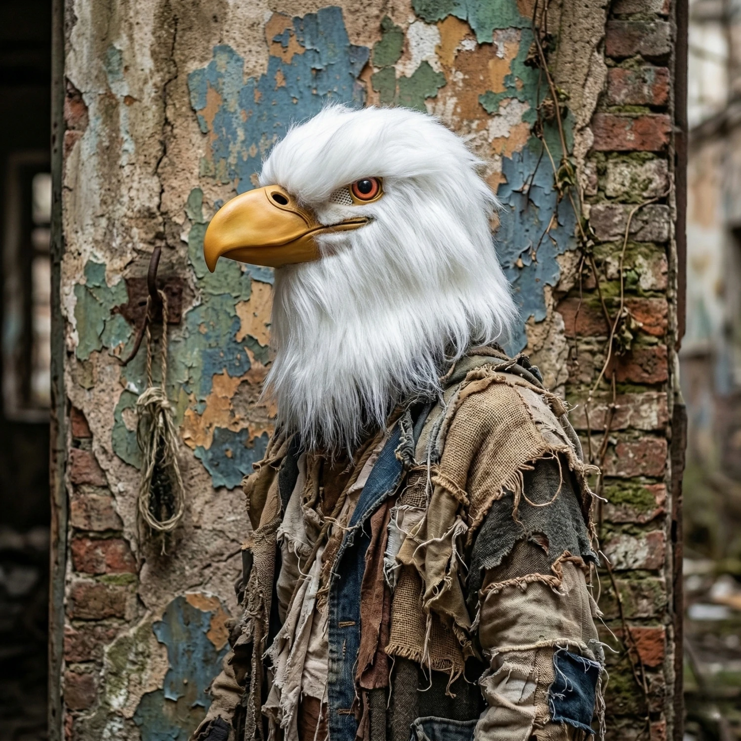 

White Eagle Latex Mask Realistic Bird Head Mask for Halloween Cosplay Party Costume American Independence Day 4th of July