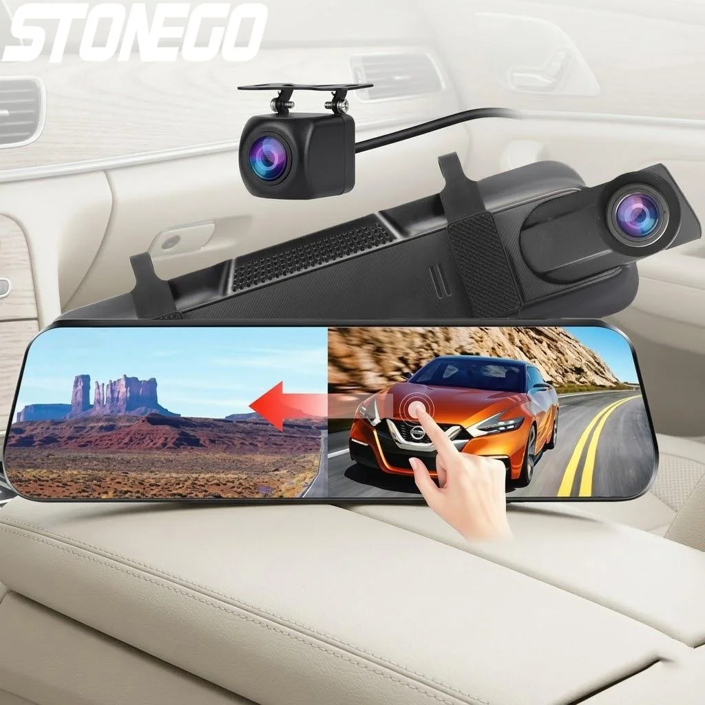 4K WiFi Touchscreen Dual Channel Dash Cam Front Rear Cameras Car DVR 24H Parking Monitor Streaming Media Recorder