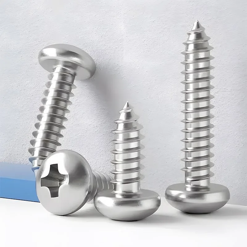 Cross Countersunk Self Tapping Screw Stainless Steel Round Pan Head Self Drilling Screws Repairs Fasteners Set for Wood Metal