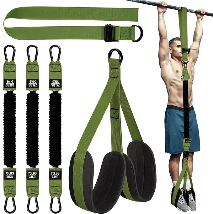 HOT Sale Customized Amazon Hot Selling Pull Up Assist Belt With Elastic Rope Heavy Duty Resistance Band Sets For Men And Women