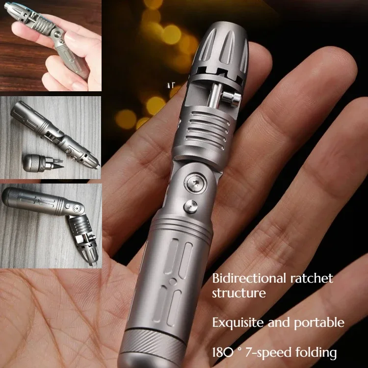NEW Titanium Alloy Multifunctional Angle Ratchet Screwdriver Is Lightweight Durable  Portable Portable Tool