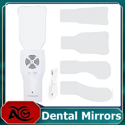 AG-juego de espejos antiniebla dentales, sin niebla, fotografía Intraoral, espejo de acero inoxidable con reflectores de Ortodoncia con luz LED