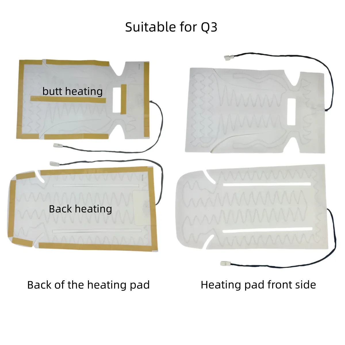 customize Car Heated Seat Covers Pad alloy Fiber Heated Auto Car Seat Heating Pad Winter Warmer Heater Mat suit for Audi car