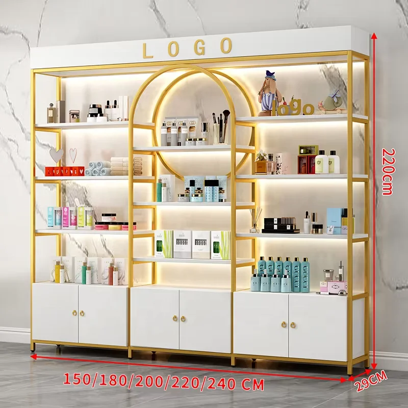 custom.Boutique Wall Mount Display Cosmetics Shop Display Rack Shoe and Bag Rack Cabinet Cosmetic Store Shelf Display Stand