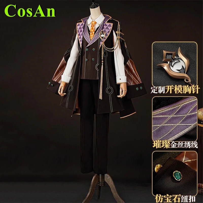 CosAn Game Honkai: Star Rail Aventurine Cosplay Costume Autumn Winter Party Role Play Clothing New Set Magnificent