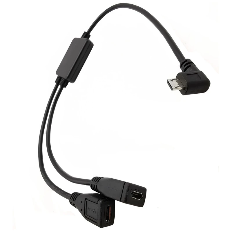 Cable divisor Micro USB 5 pines macho a 2 Y, adaptador cable datos carga