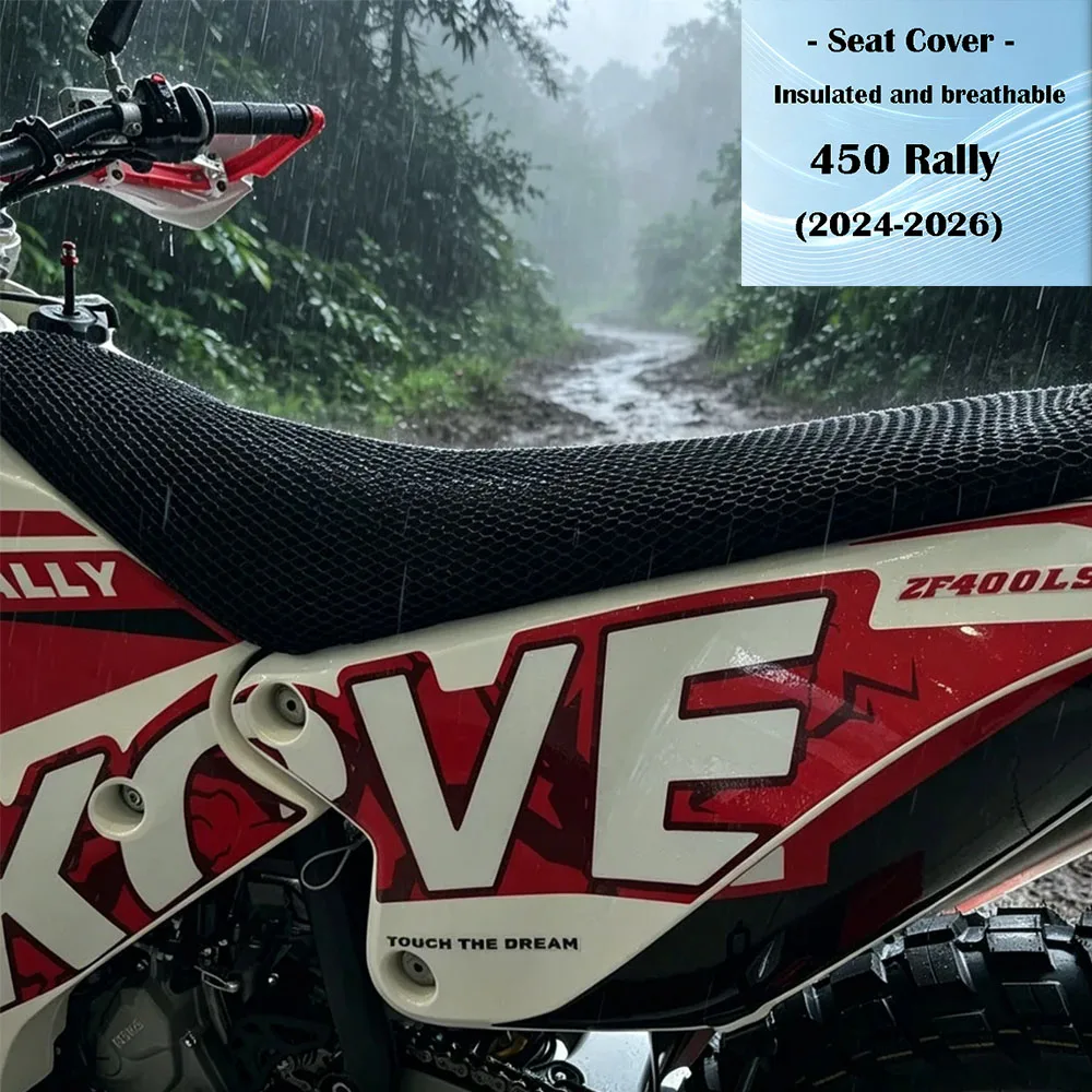 For Kove 450 Rally 2024- 3D Mesh Motorcycle Seat Cover Seat Pad With Anti-slip Mesh Summer Cool Design UV Protection 450RALLY