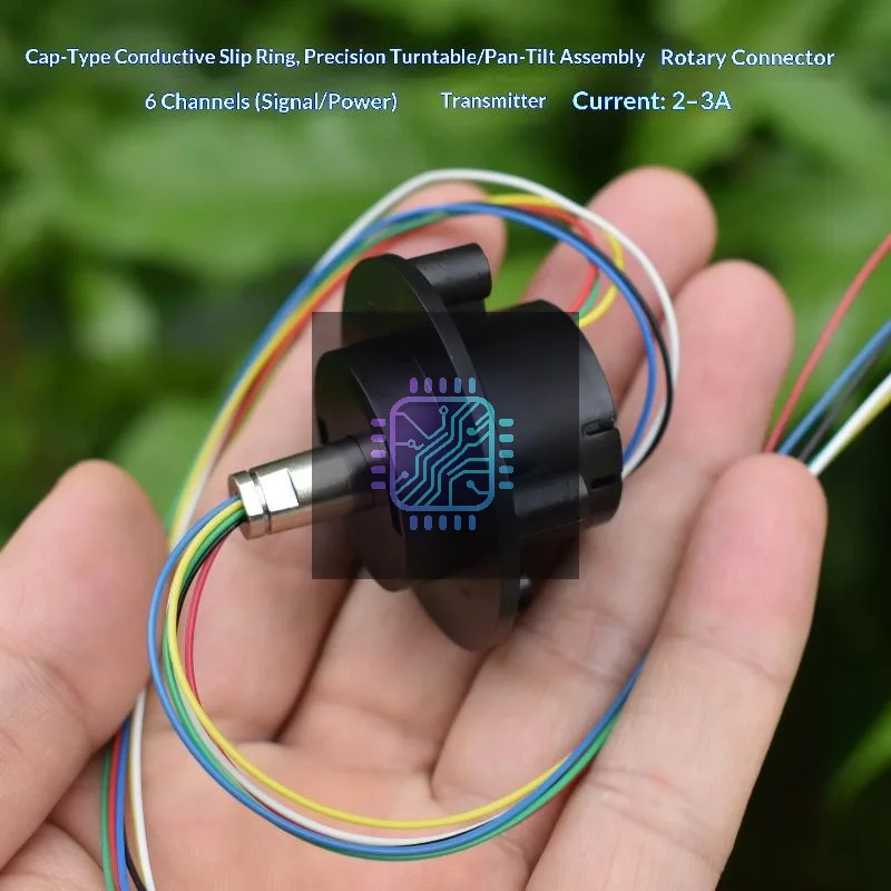 6 Channel Hat Type 2A Micro Slip Ring Stable Rotary Connector for RC Excavator Gimbal Hobbyist DIY Mods
