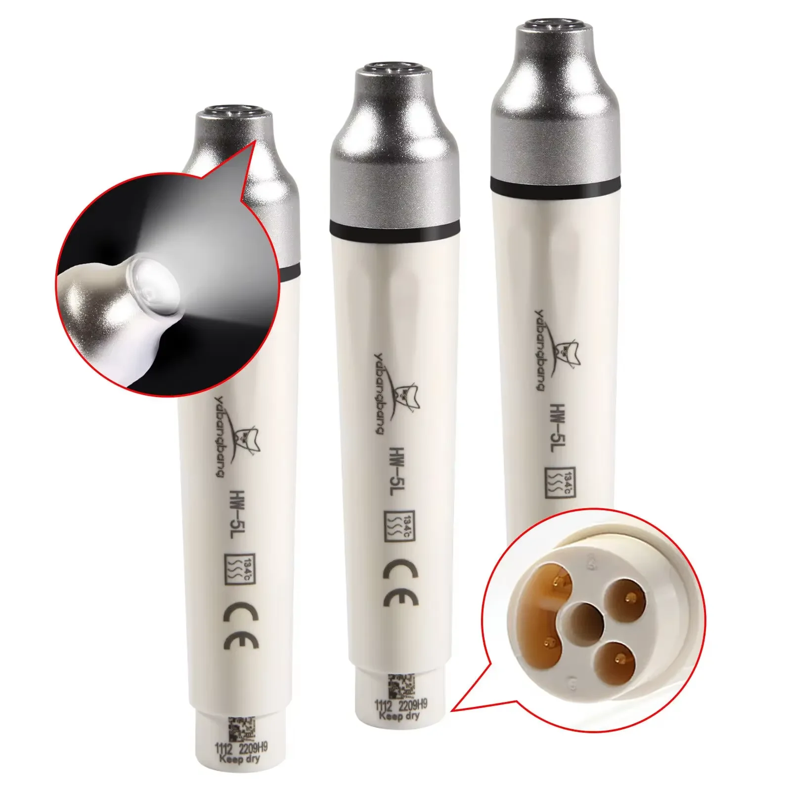 

3PCS Dental Detachable Fiber Optic LED Ultrasonic Scaler Handpiece Piezo HW-5L Fit For EMS Woodpecker