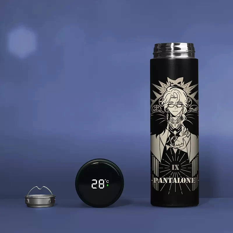 Game Genshin Impact Fatui Pantalone Dottore Tartaglia Cosplay Screen Display Stainless Steel Vacuum Cup Thermos Cup Water Bottle