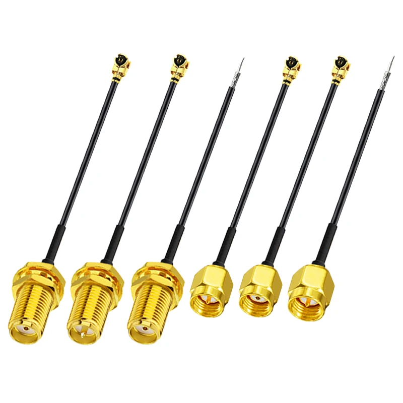 5PCS IPEX to SMA Connector Cable SMA Male to uFL/u.FL/IPX/IPEX-1 to SMA Female RG1.13 RF Coaxial WIFI Antenna Extension Cable