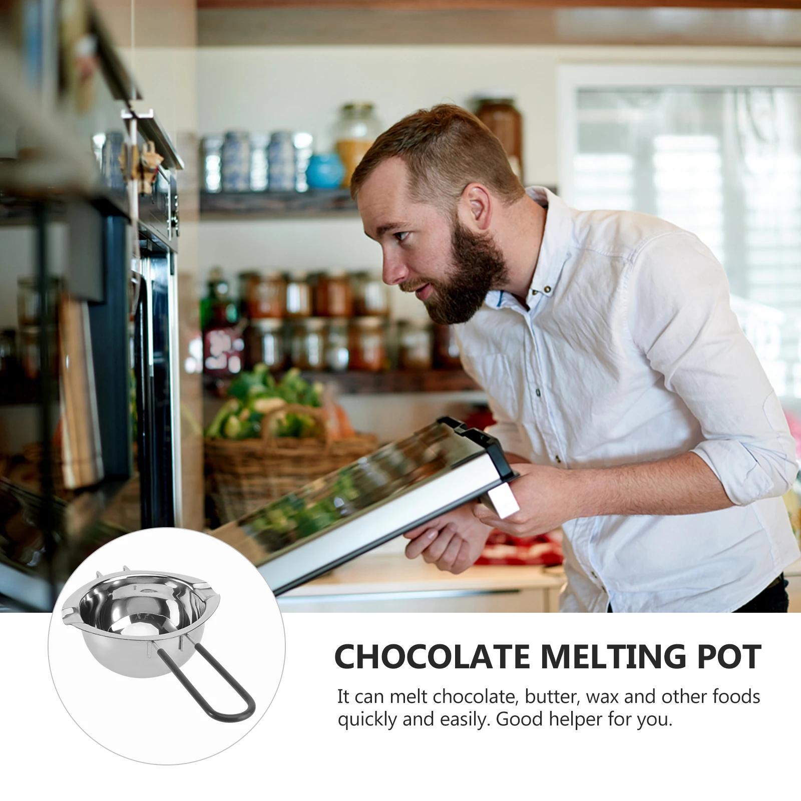 

Stainless Steel Melting Pot for Chocolate Blue Metal Butter Pan Small Heater Sauce Container Corrosion Resistant for Steaming