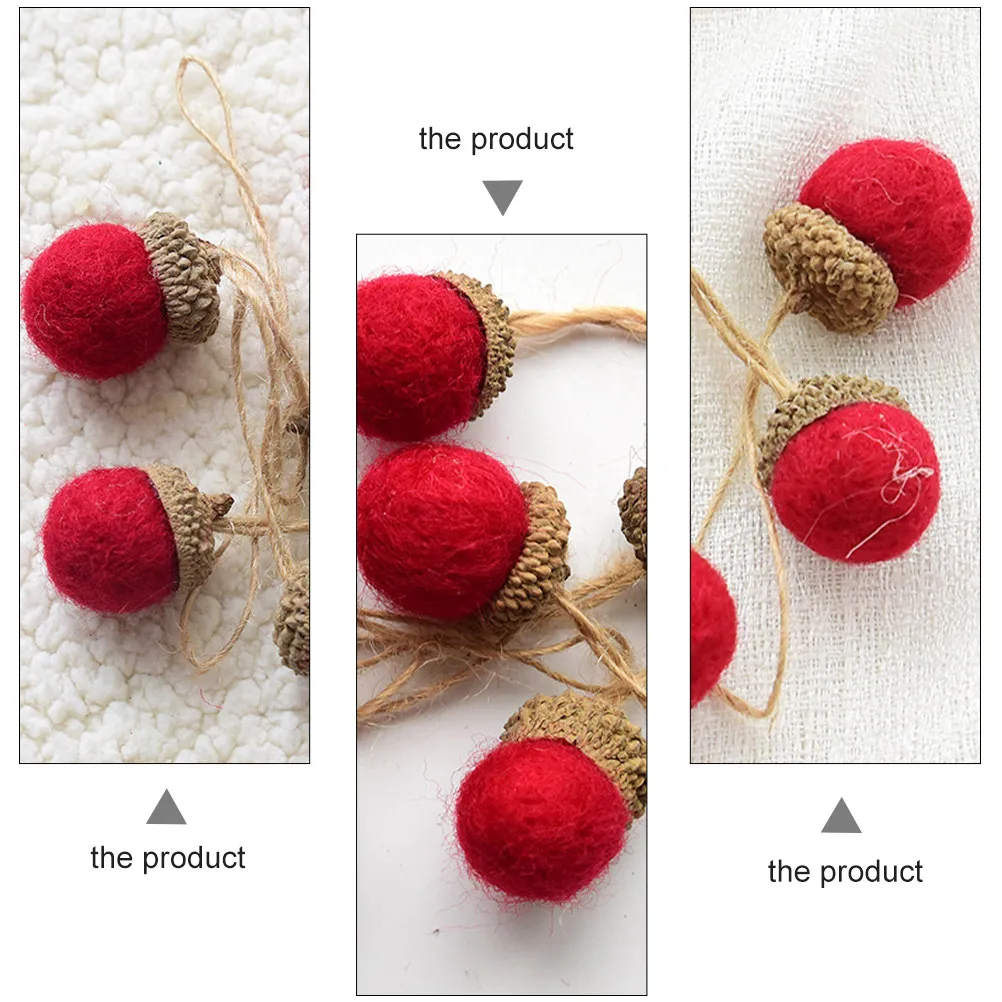6Pcs Exquisite Crafted Felt Pine Cone Hanging Pendant Christmas Decorations for Tree Festive Atmosphere Ornament Xmas Tree