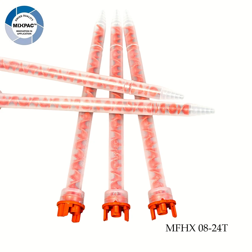 Серия статических смесителей MFHX 08-24T Sulzer Mixpac Statomix F-system для эпоксидной смолы, одноразовые смесительные насадки для картриджей 400 мл