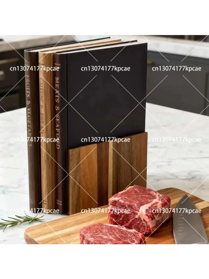 Solid Wood 3-Piece Book-Shaped Cutting Board Set for Kitchen Chopping, Sink-Friendly