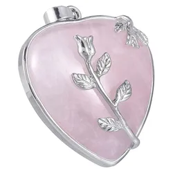 Healing Crystal Heart Stone Pendant For Women Men Girls Natural Amethyst Rose Quartz Lapis Lazuli Agae Gemstone Pendant Jewelry
