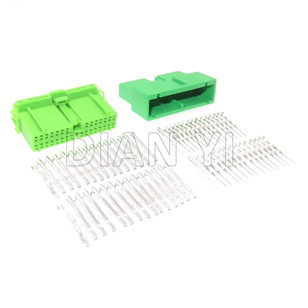 1 Set 30 Way AC Assembly Car Instrument Wire Socket With Terminal IL-AG5-30S-D3C1 For Honda Auto Green Plastic Housing Connector