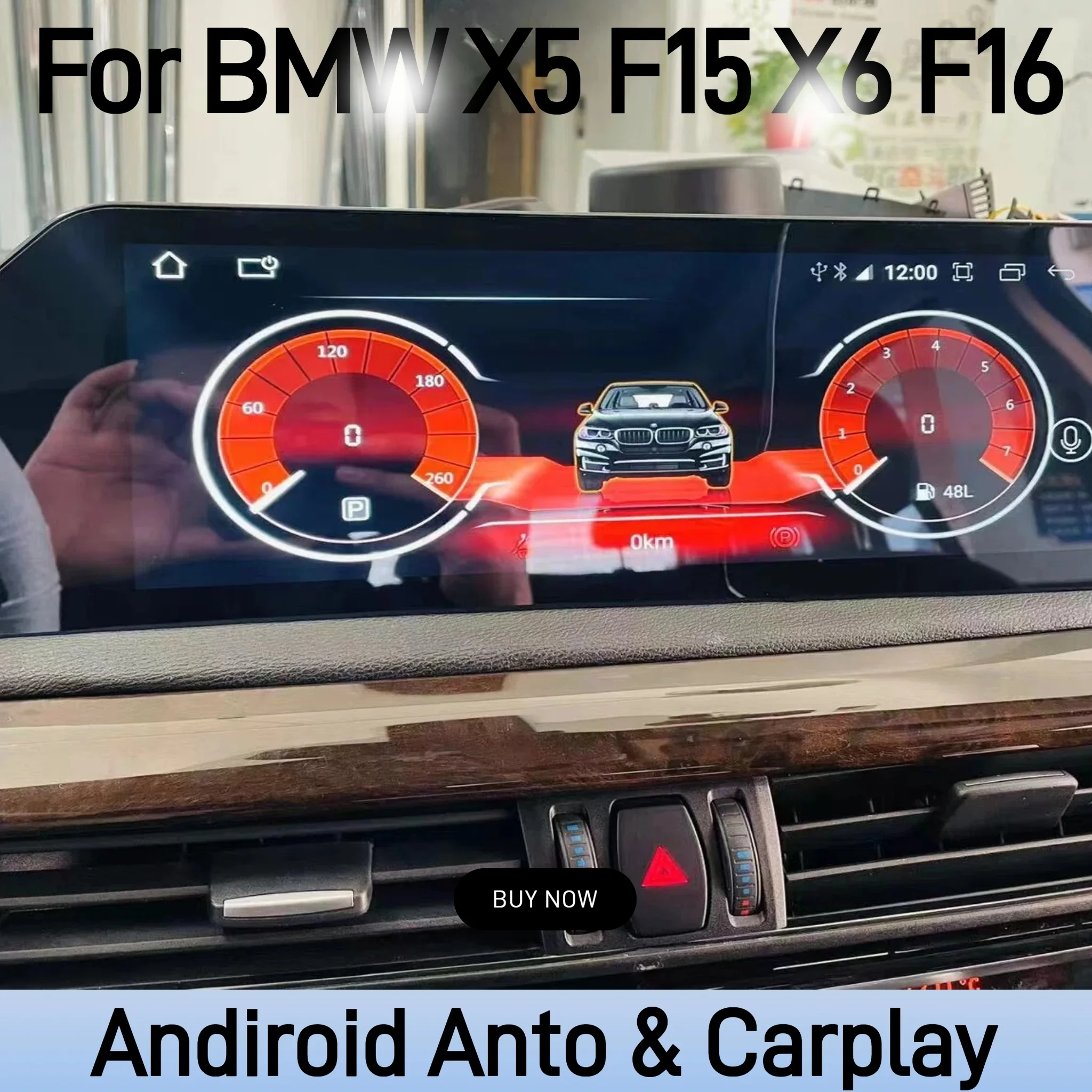 12.3'' Blade Screen Andiroid 15 For BMW X5 F15 X6 F16 2014-2018 NBT EVO Car Multimedia Player GPS Navigation Auto Stereo Unit