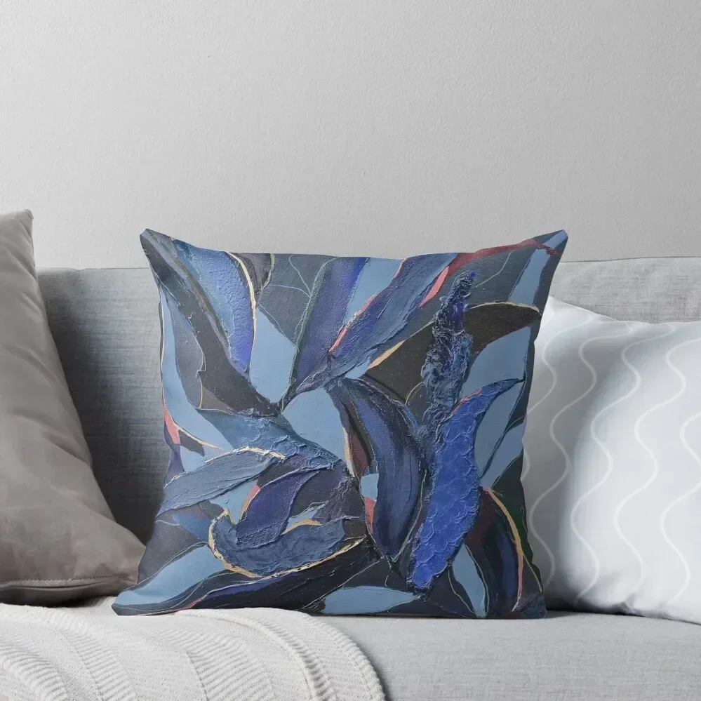

Midnight Blue Leaves Painting Throw Pillow bed pillows Couch Cushions ornamental pillows Christmas Pillow Covers pillow