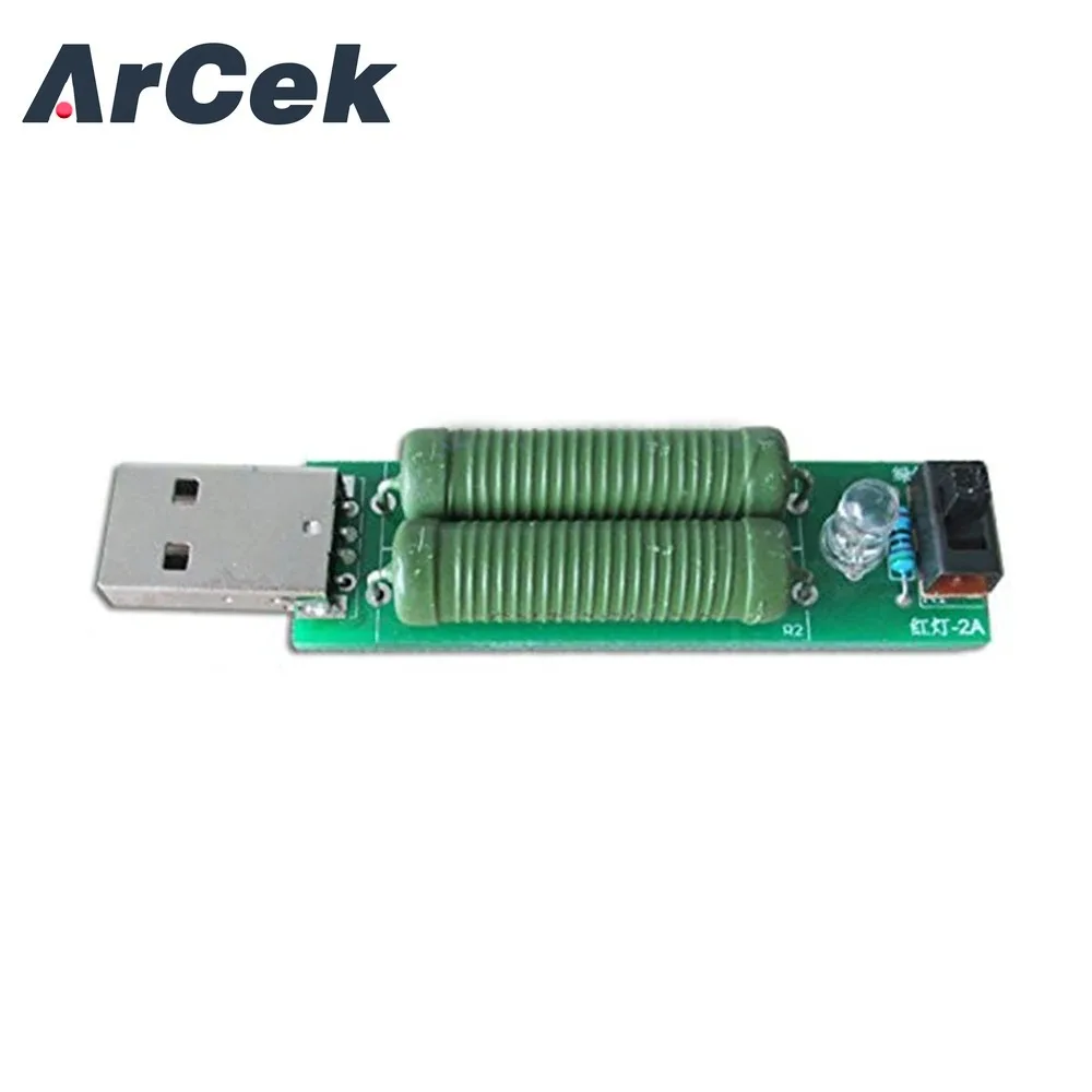 USB Port Mini Discharge Load Resistor Digital Current Voltage Meter Tester 2A 1A With Switch 1A Green Led 2A Red Led