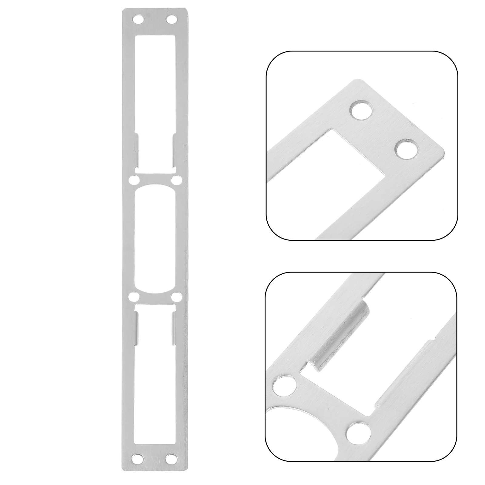 

2 pcs Stainless Steel Strike Plates Deadbolt Reinforcement Plate Door Latch Plate Door Striker Plates Exterior Interior Repair