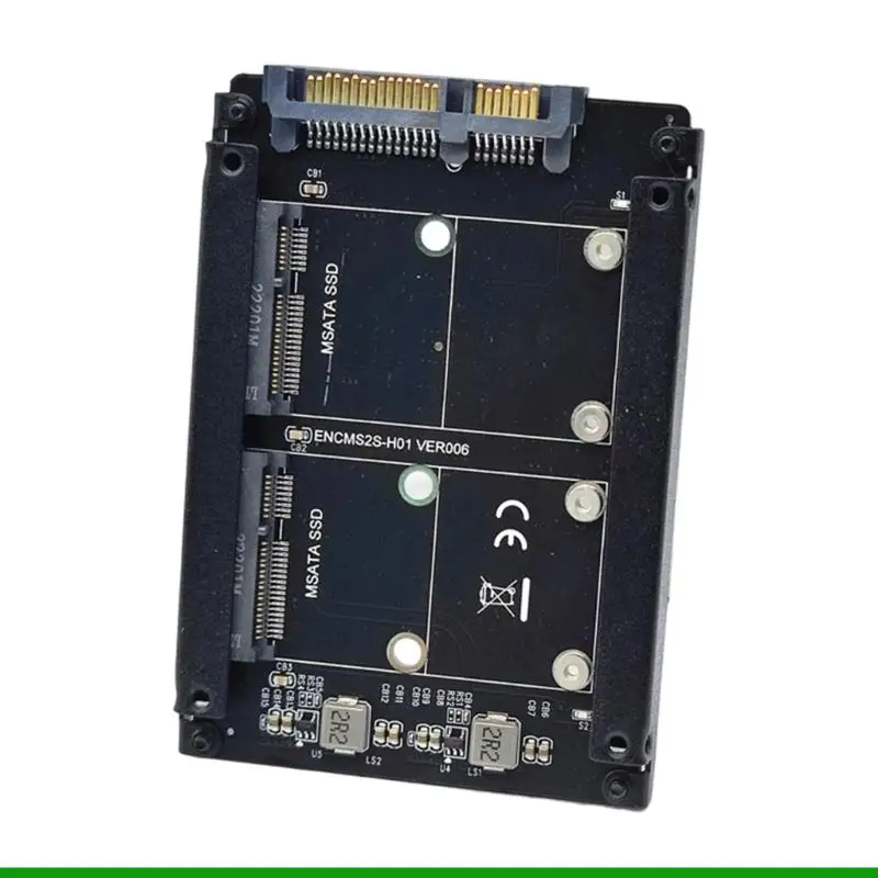 U55C 6Gbps Double mSATA to SATA3.0 Convertor Adapter Card Computer Card Socket