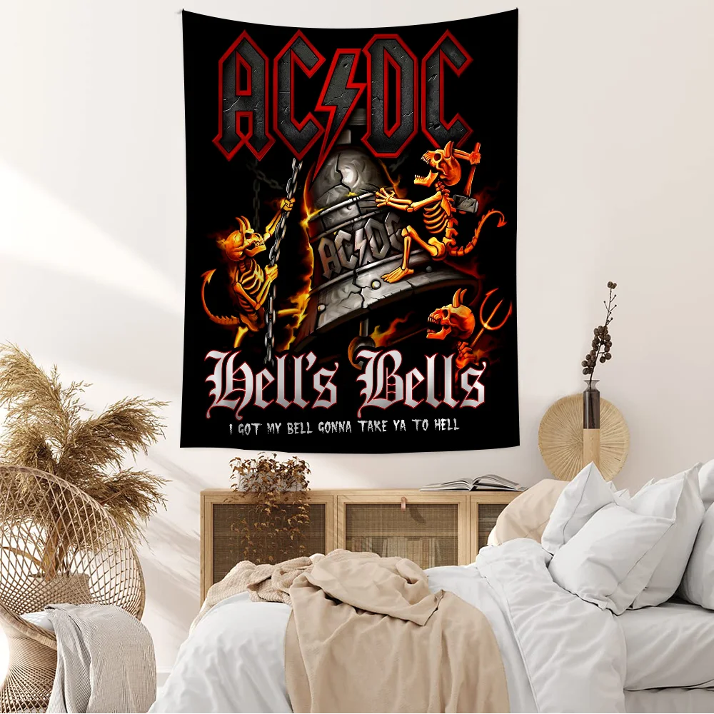 A-AC D-DC Hip Hop Band Colorful Tapestry Wall Hanging Bohemian Wall Tapestries Mandala Wall Hanging Sheets