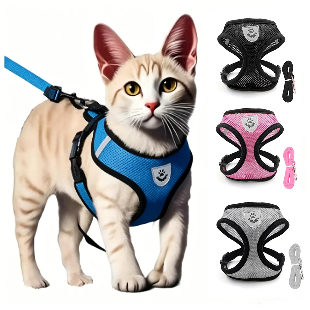 Safe Premium Adjustable Cat Harness and Leash with Anti-Escape Neck Belt Vest for Kitten Small Dogs Other Animals Pet Supplies