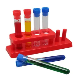 4 Holes Children's Small Test Tube Holder Plastic Teaching Equipment Model Auxiliary Materials for Student Chemistry Experiments