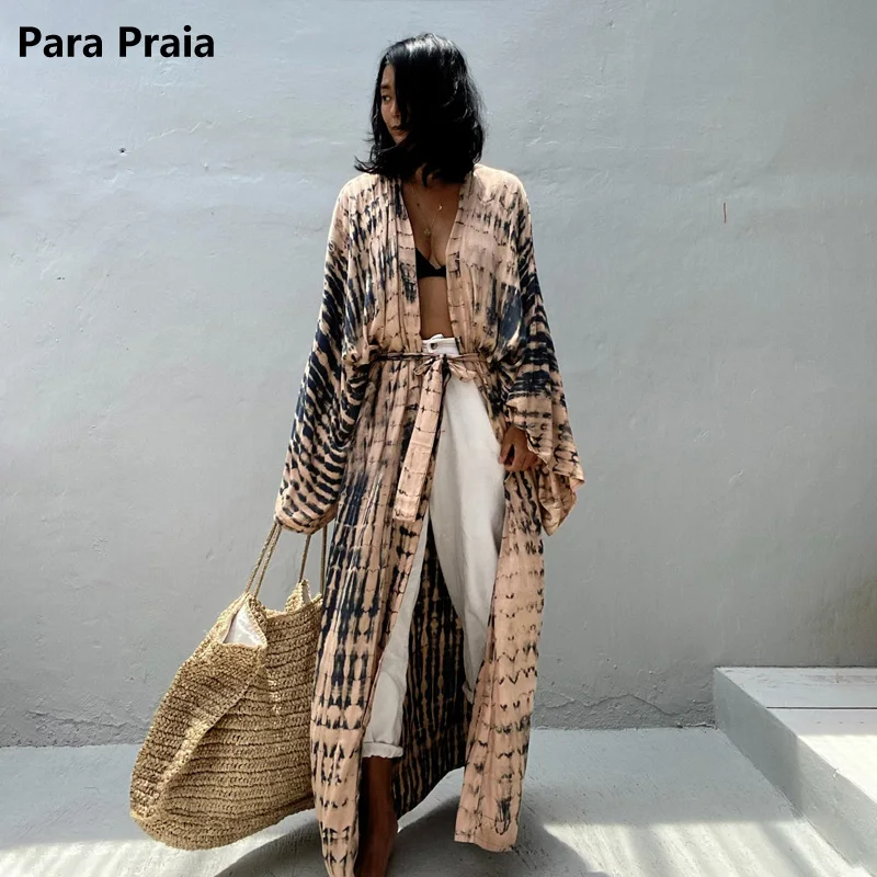 Para Praia-kimono de 14 colores Para mujer, ropa de playa, bata larga, Sarong, cárdigan suelto, traje de baño