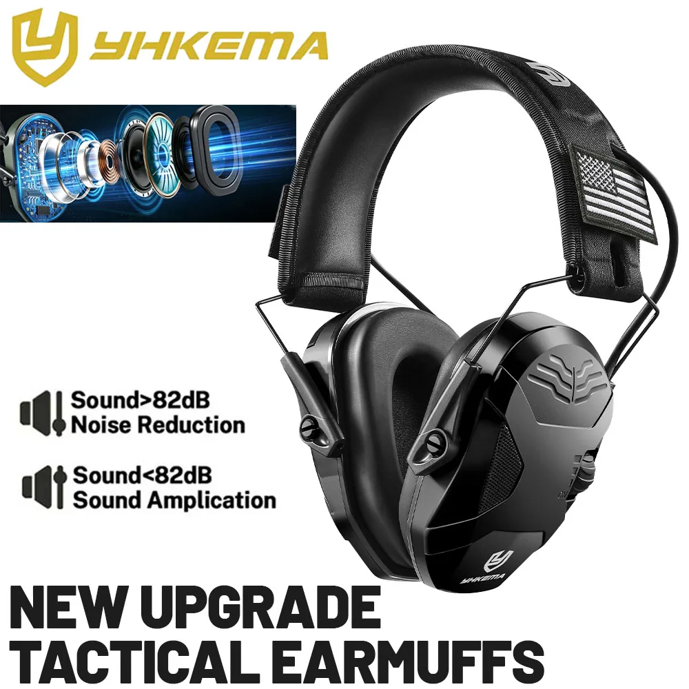 YHKEMA Active Headphones for Shooting Electronic Hearing Protection Ear Protect Noise Reduction Hunting Headphone
