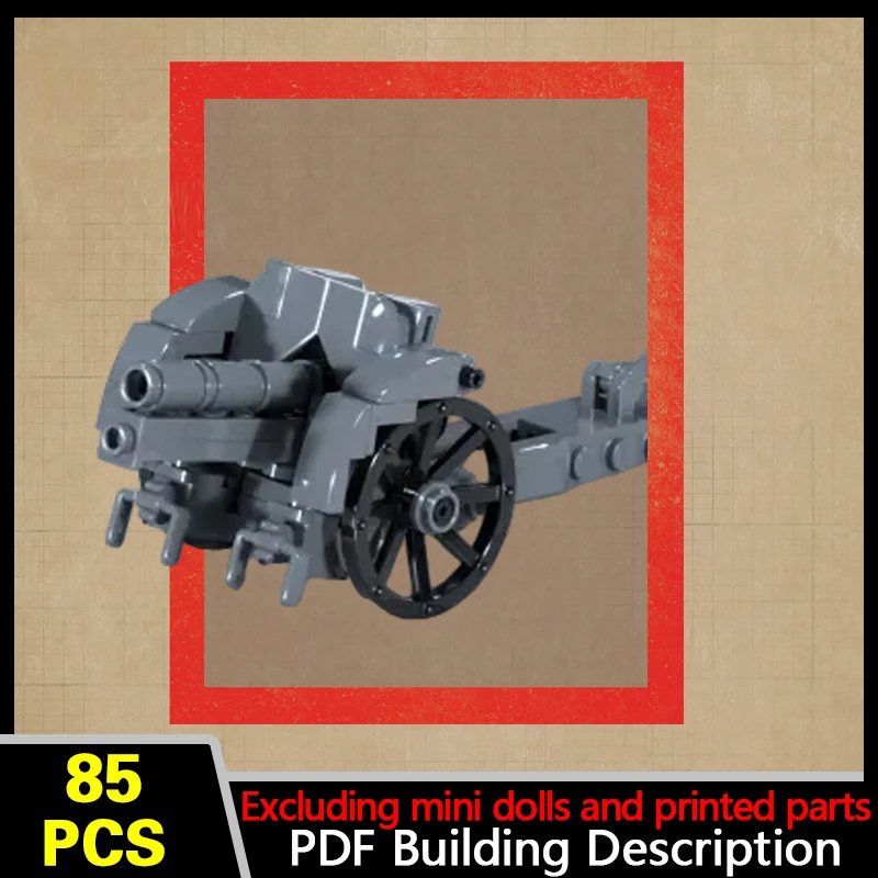 10cm M.14 Howitzer Model MOC Building Bricks War Equipment Modular Technology Gifts Holiday Assemble Children Toys Suit