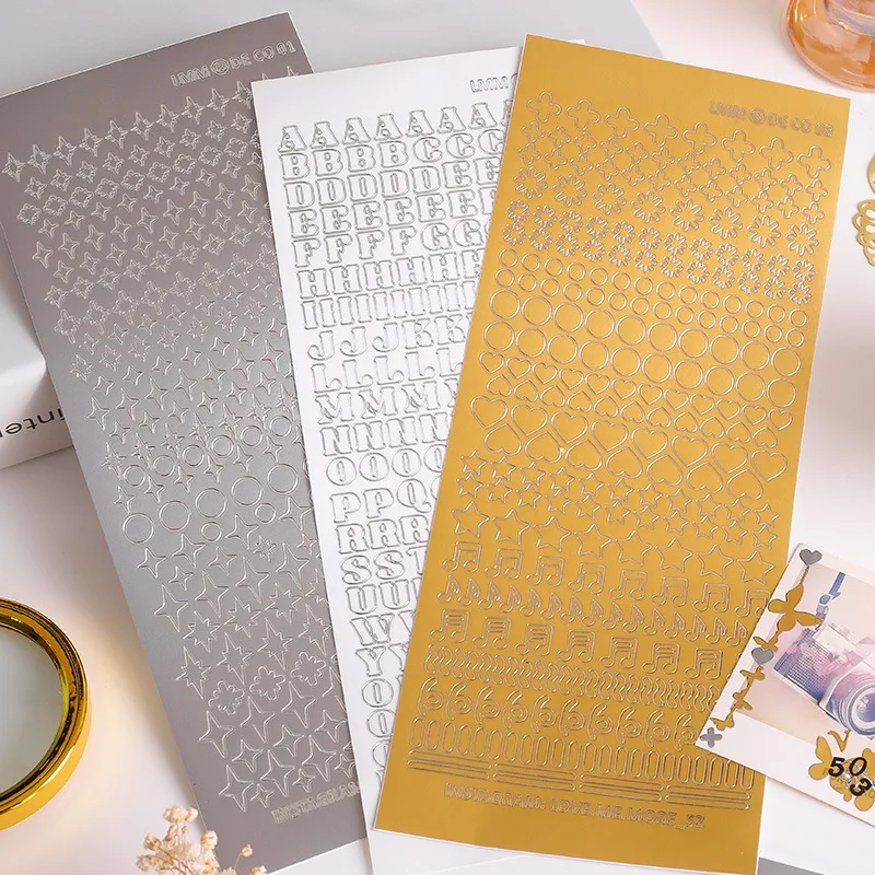 

1 Sheets Journaling Stationery Stickers PVC Letter Number Greeting Card Decoration Scrapbooking School Supplies