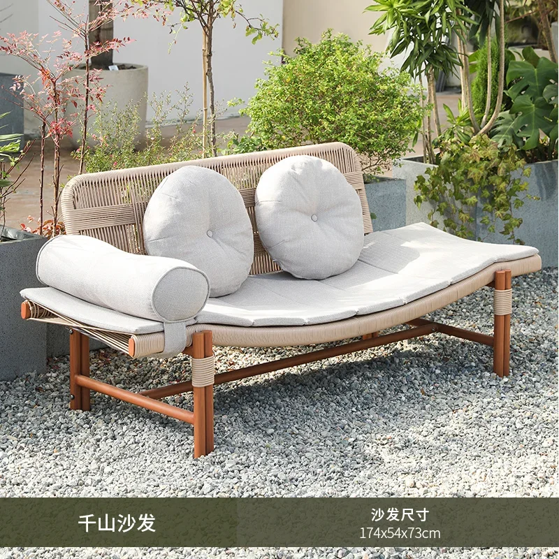 SA-17 outdoor sofa courtyard villa deck chair terrace waterproof sunscreen rattan furniture lazy chair