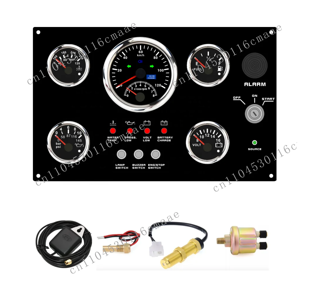 12V Red LED 5 Instrument Cluster New Status Analog Display for Marine Automotive Compatible Oil Level Meter Kit