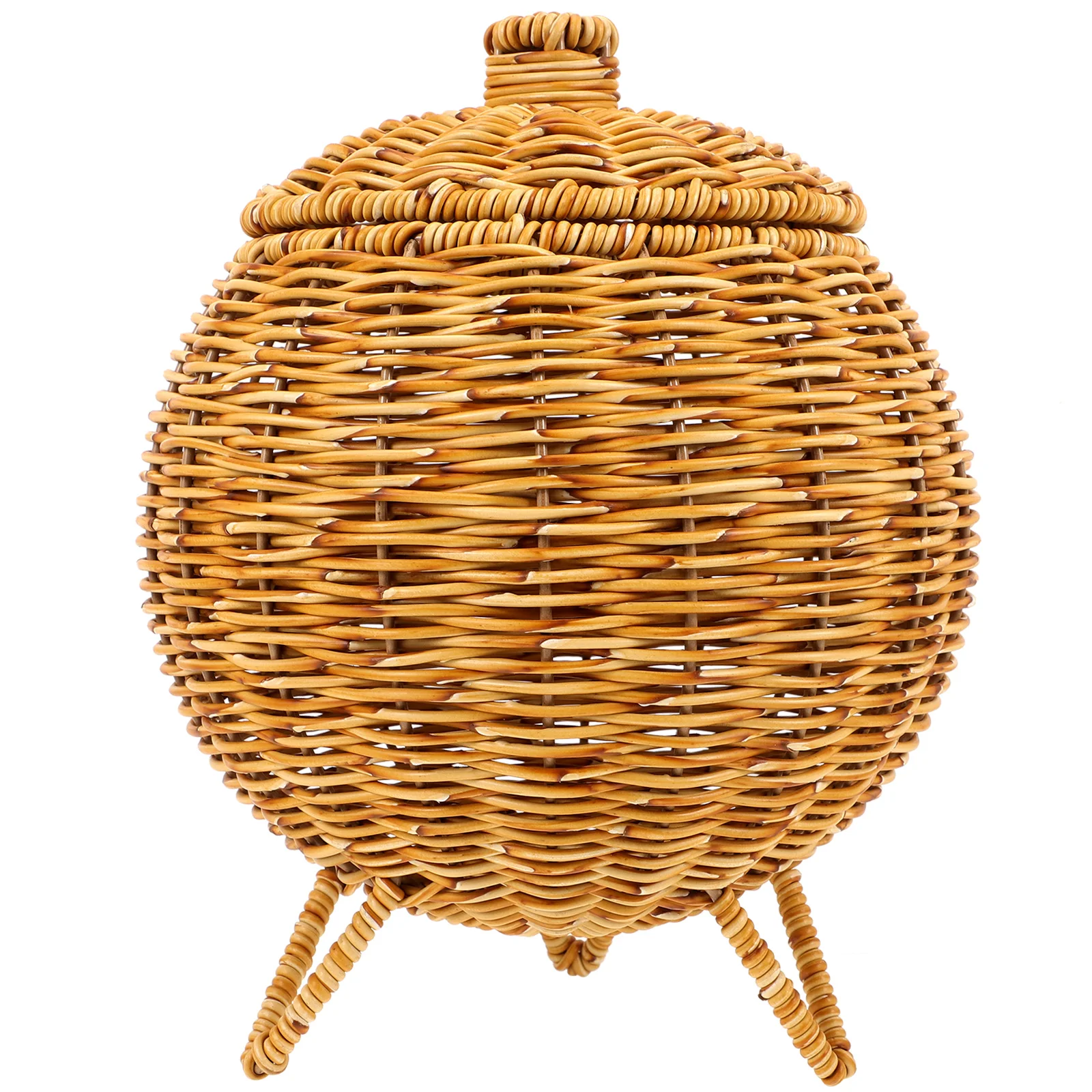 

Bamboo Storage Basket Cover Kitchen Egg Fruit Holder Woven Container Household Organizer Multifunctional Box