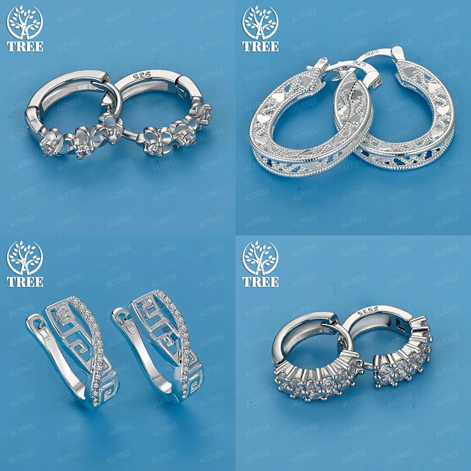 

Classic Zircon 925 Sterling Silver Flower Ear Clip Earrings For Men Women Party Beautiful Jewelry Birthday Gift Accessories