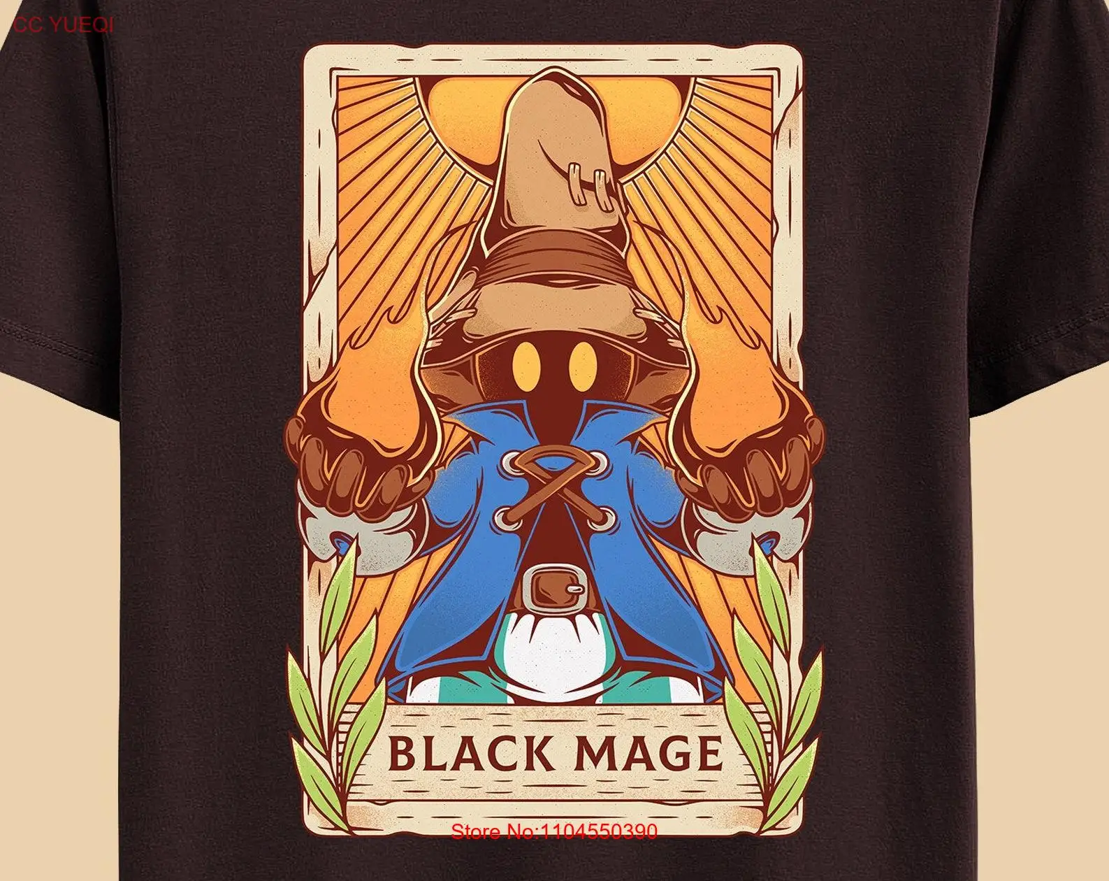 Black Mage Tarot Card T shirt Final Fantasy IX Gaming Vivi Ornitier FFIX Video Game Rpg Jrpg Gamer long or short sleeves