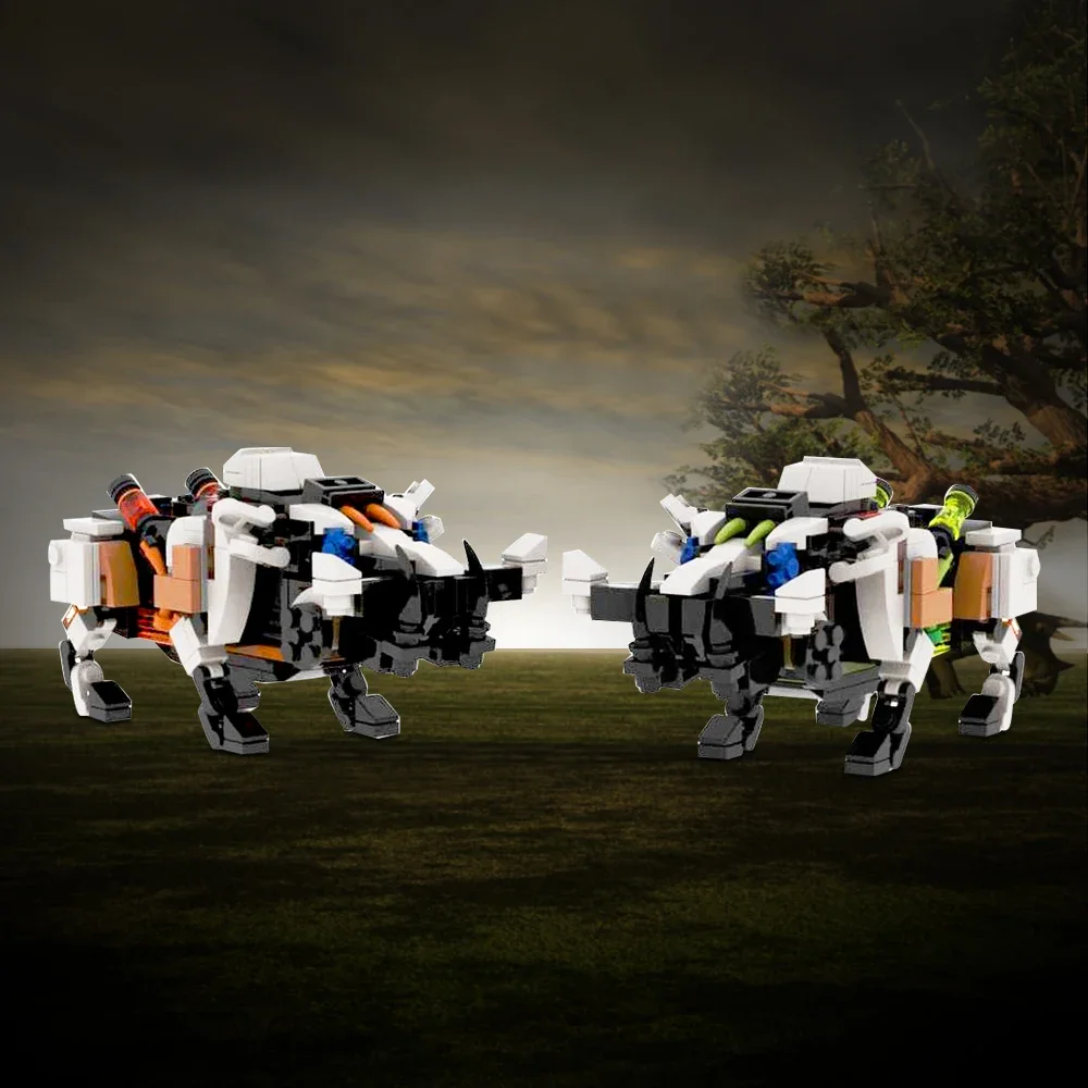 Gobricks MOC Mecha Fire and Acid Monster Bristlebacks Building Block  Horizons Forbidden West Game Beast Robbers Bricks Toy