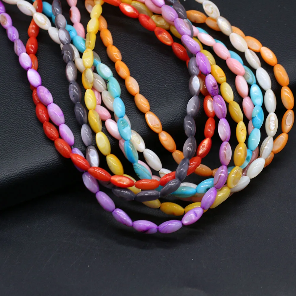 1strand Natural Freshwater Shell Moon/Rice Shape Beads Charms for DIY Necklace Bracelets Handmade Jewelry Accessories Daily Gift