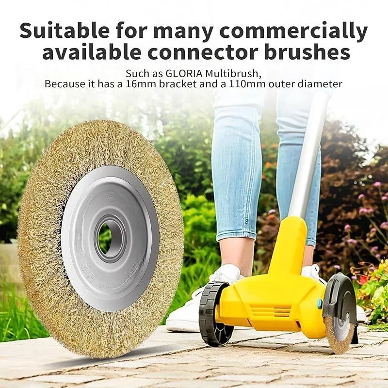 4Pcs Wire Wheel Brush 115x16x10mm Replaceable Lawn Wheel Garden Lawn Mower Accessories Polishing Derusting Grinding Tools