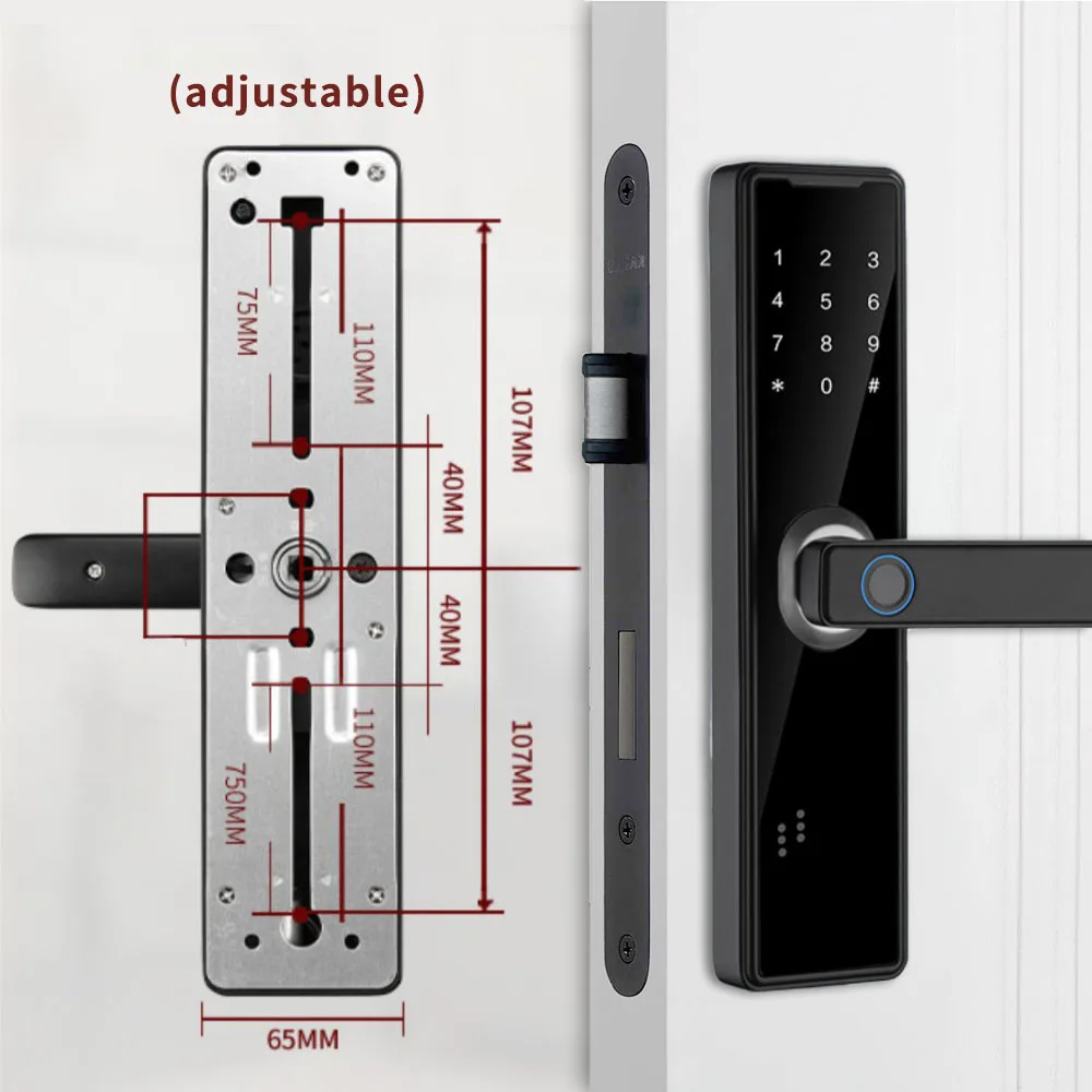 Imagem -03 - Phipulo-tuya Bluetooth Fechadura Eletrônica da Porta Trabalhar com o Digital Smart App Desbloqueio Remoto Nova Fechadura da Porta Digital 2024