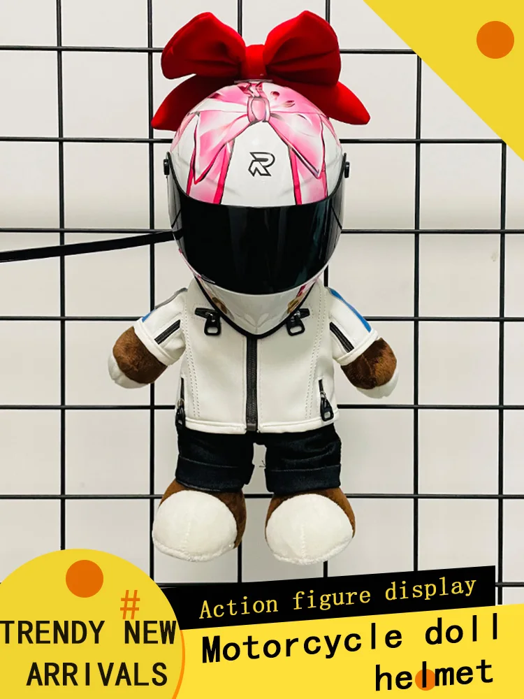 AliExpress NONE Motorcycle bear helmet doll cycling decoration boys and girls gift backpack pendant mini helmet