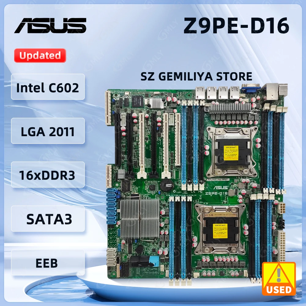 

Серверная материнская плата ASUS Z9PE-D16 Intel C602, разъем 2011DDR3, 512 ГБ, 6 × PCI-E X16, поддержка процессора E5-2600/E5-2600 v2