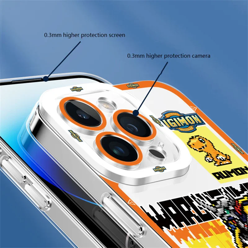 Digimon Adventure Clear Phone Case for iPhone 15 14 13 12 11 Pro Max Mini XR XS X 8 7 6 6S Plus SE 2020 Soft Silicone Cover